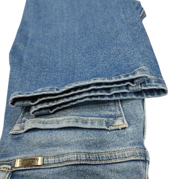 Kancan Sultana Slim Women's 1/24 Distressed Mid Rise Stretch Blue Denim Jeans - Picture 10 of 14